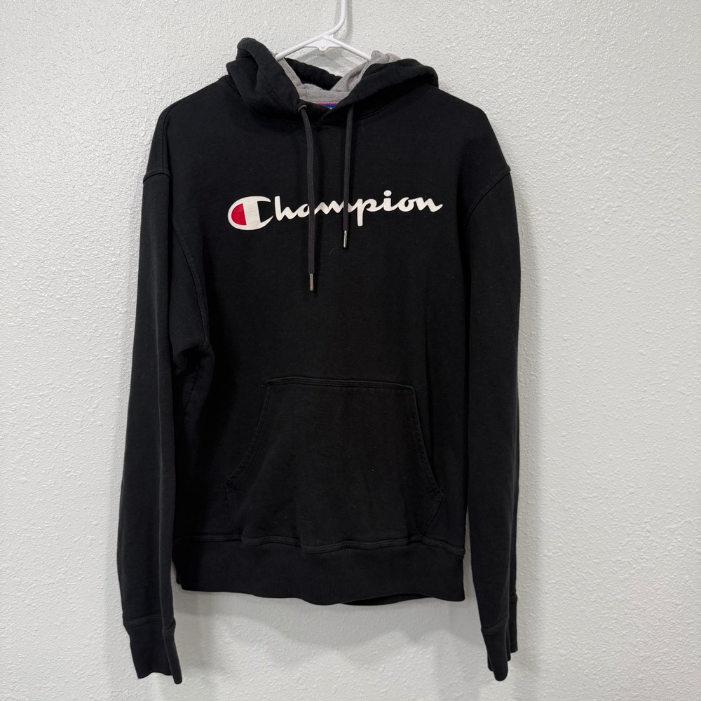 Champion Authentic Athleticwear Black Hoodie Sweatshirt Mens Medium